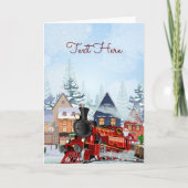 Kersttrein winter kaart (Voorkant)