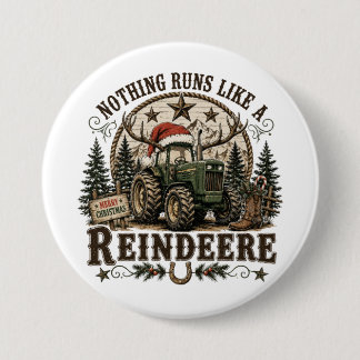 Kersttrekker Rendier Ronde Button 7,6 Cm