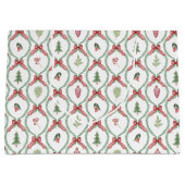 Kersttrellis rode bogen ornamenten & gebladerte groot cadeauzakje (Voorkant)