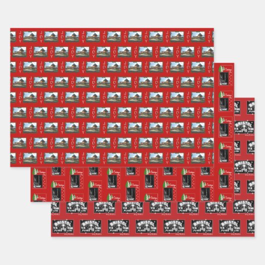 Kersttrio van Bristol Inpakpapier Vel (Set)