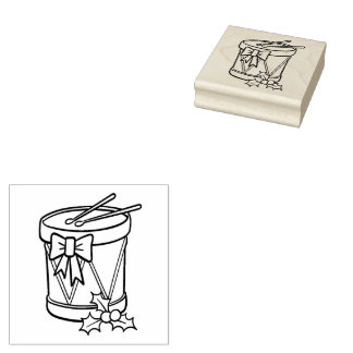 kersttrommel rubberstempel