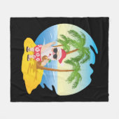Kersttropisch strand Funny Santa Claus Fleece Deken (Voorkant (Horizontaal))