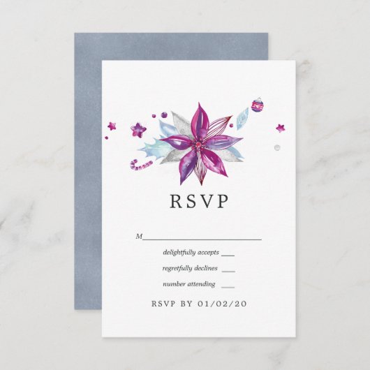 Kersttrouwdag Merry and Bright RSVP Kaartje