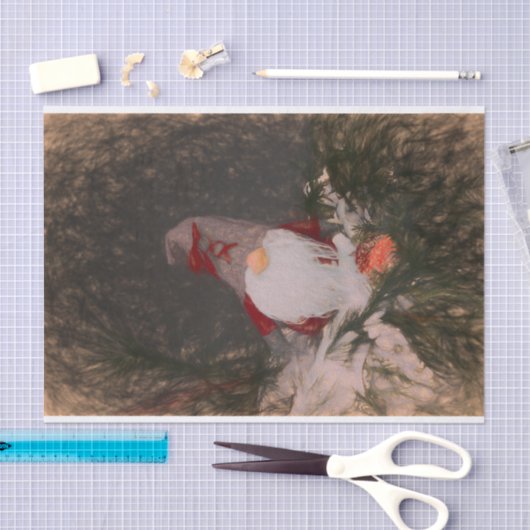 kersttrouwe Gnome Sketch Art Tissuepapier (Craft)
