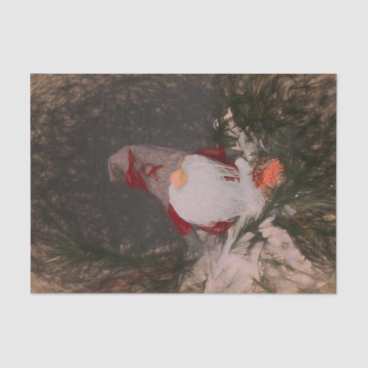 kersttrouwe  Gnome Sketch Art Tissuepapier (Voorkant)