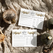 Kersttrouwfeest Goud Hulst en Ornamenten Entrée RSVP Kaartje