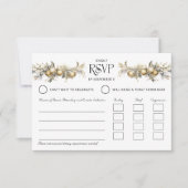 Kersttrouwfeest Gouden Hulst en Ornamenten Entrée RSVP Kaartje (Voorkant)