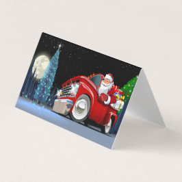 Kersttruc met cartooneske figuren kaart