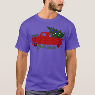 Kersttruck en kerstboomfamilie t-shirt
