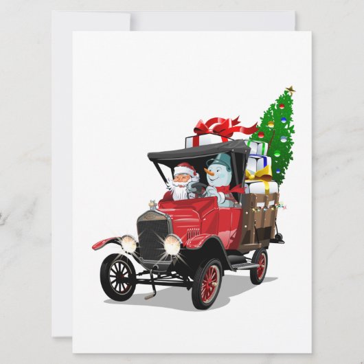 Kersttruck in cartoonstijl (Voorkant)