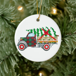 Kersttruck Keramisch Ornament