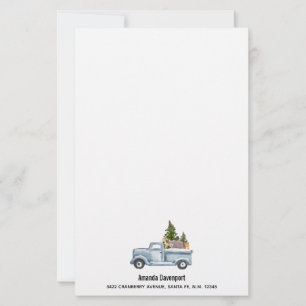 Kersttruck met pijnbomen en bosdieren briefpapier