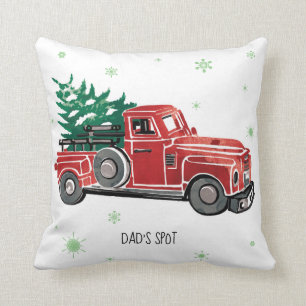  kersttruck met sneeuwvlokken kussen