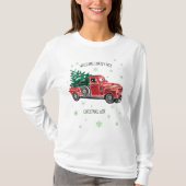 kersttruck met sneeuwvlokken t-shirt (Voorkant)