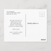 kersttruck rood script aankondiging briefkaart (Achterkant)