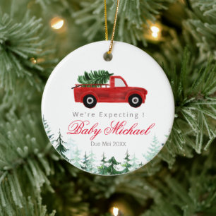 Kersttruck We verwachten ouderdecoratie Keramisch Ornament