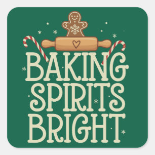 Kersttrui met grapje voor bakkers vierkante sticker