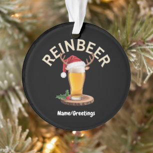Kersttrui met rendier grappig vakantiecadeau bier ornament