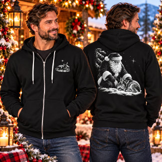Kersttrui met Sinterklaas en slapende ree Hoodie