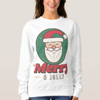 Kersttrui met vrolijke en jolige retro Kerstman Trui