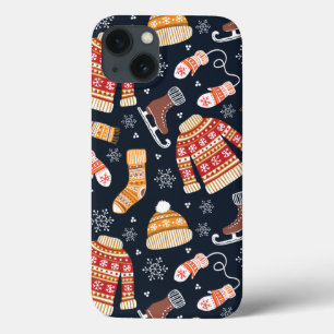 Kersttrui Mutsen IJsschaats Winter Patroon iPhone 13 Hoesje
