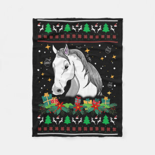 Kersttrui Paard Sneeuwman Kribbe Ornamenten Fleece Deken