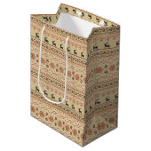Kersttrui Rendier Patroon Medium Cadeauzakje (Voorkant Gekanteld)