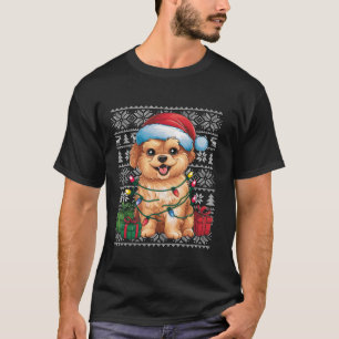 Kersttrui Stijl Lelijk Santa Shih Poo Dog Kerstmis T-shirt