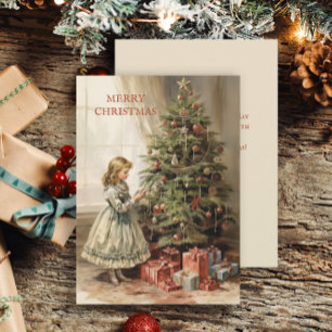 Kersttrupsgeschenken voor meisjes in vintage stijl feestdagenkaart