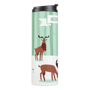 Kersttumbler voor rendieren thermosbeker