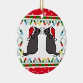Kersttwein Black Labradors Santa Ornament (Rechts)