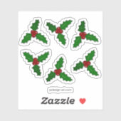 kersttwijg rode feestdagen decor sticker (Vel)