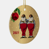  kersttwitteraars keramisch ornament (Rechts)
