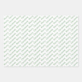 Kersttypografie Donkergroen en wit Inpakpapier Vel (Voorkant 2)