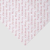 Kersttypografie Donkerrood op wit Tissuepapier (Detail)