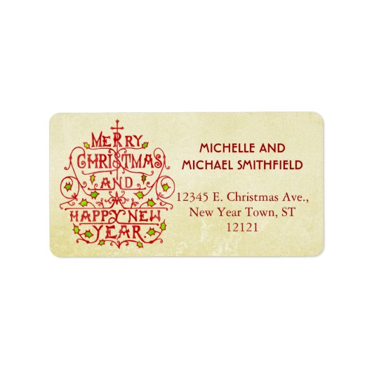  kersttypografie etiket (Voorkant)