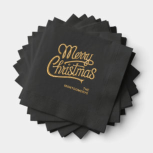 Kersttypografie Feest Folie Servetten