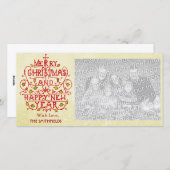  kersttypografie feestdagenkaart (Voorkant / Achterkant)