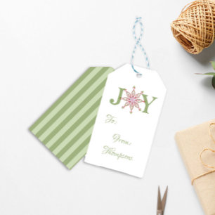 kersttypografie Joy Snowflake Holiday van Cadeaulabel