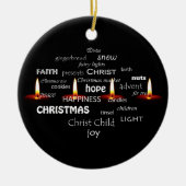 kersttypografie keramisch ornament (Voorkant)