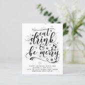 Kersttypografie op budget: eet, drink en wees vrol (Staand voorkant)