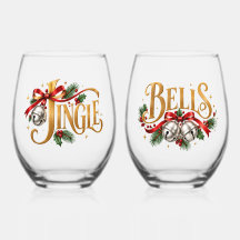 Kersttypografie paar met Jingle Bells in goud