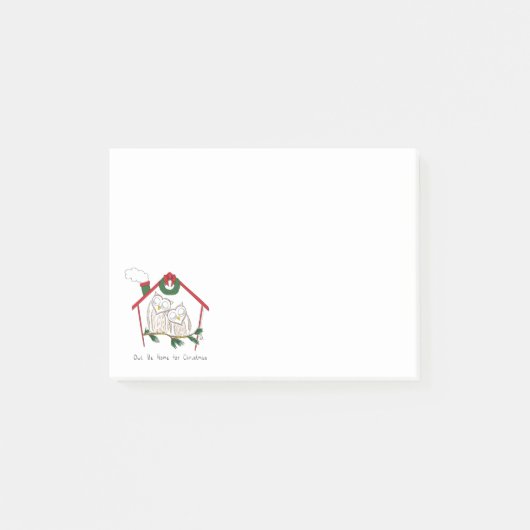 Kerstuil Thuis Cute Post-it® Notes (Voorkant)