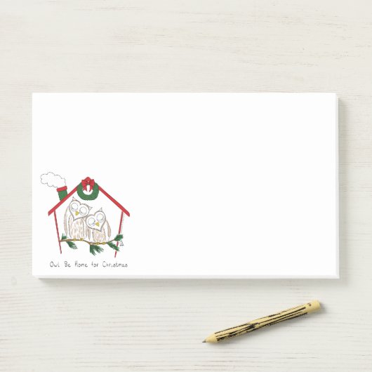 Kerstuil Thuis Lief Post-it® Notes (Op bureau)