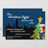 Kerstuitnodiging in New York Kaart (Voorkant / Achterkant)