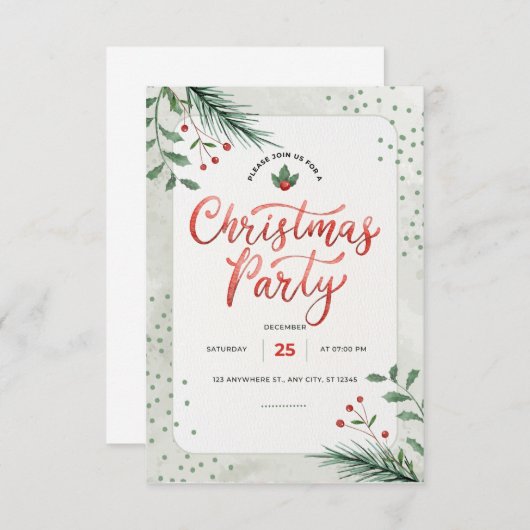 kerstuitnodiging informatiekaartje (Voorkant / Achterkant)