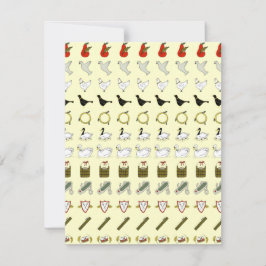 Kerstuitnodiging Twaalf Dagen van Kerstmis Kaart