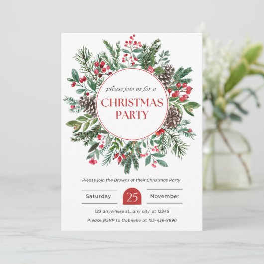 Kerstuitnodiging voor uw geliefden kaart (Staand voorkant)