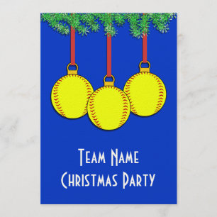 Kerstuitnodigingen voor fastpitch Softball Kaart