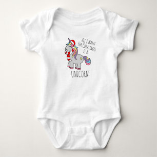 KerstUnicorn Baby Bodysuit